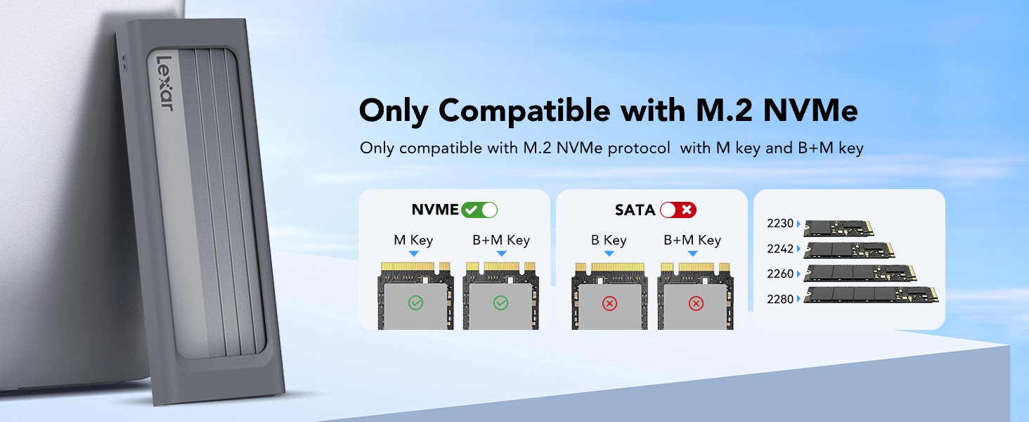 Lexar E300 M.2 Nvme SSD Enclosure